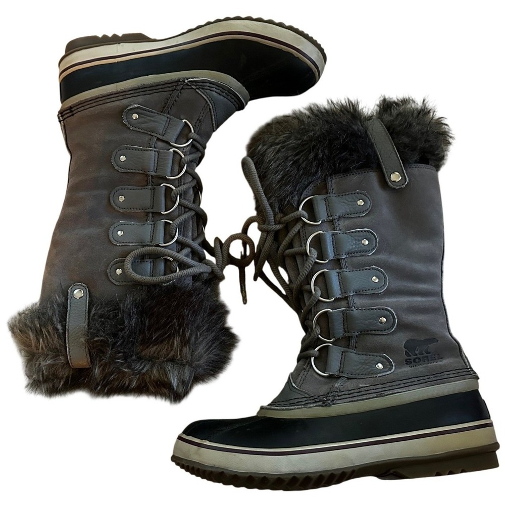 Sorel Quarry Grey Joan of Arctic Winter Boots Women's 8.5